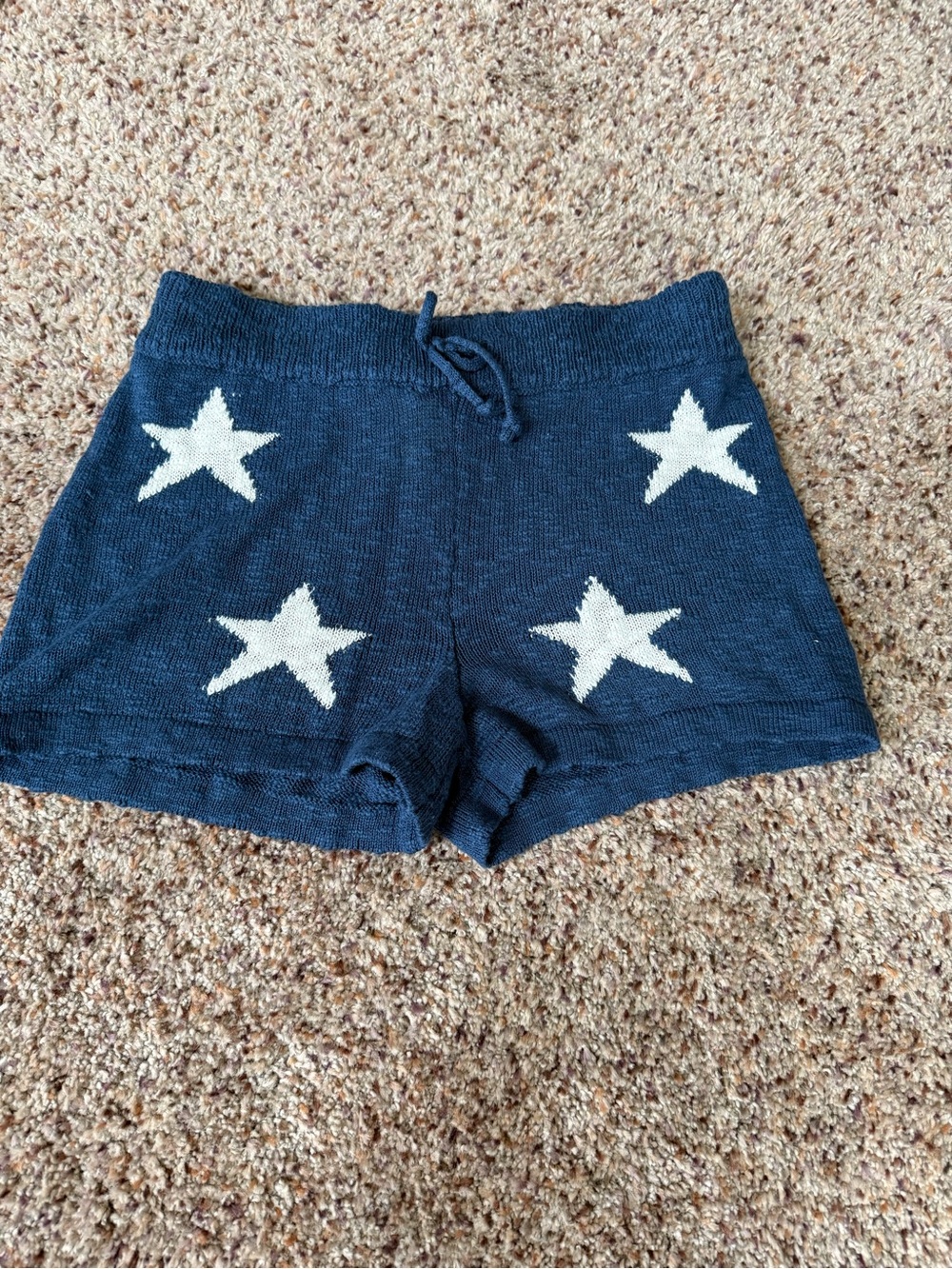 Vintage Havana Navy Knit Star Bike Shorts